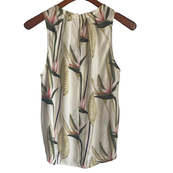 Ann Taylor Ruffle Mock Neck Floral Sleeveless Blouse - Picture 6 of 7